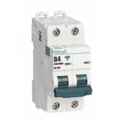 Выключатель автоматический DEKraft ВА-105, 2 модуль, B класс, 2P, 4А, 10кА