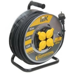 Удлинитель силовой 4 розетки шнур 50м КГ 3x2.5 УК50 с термозащитой IP44