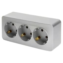 Розетка 3местная сз открытой установки STEKKER 250В 16А IP20 серия София серебро MST161303 49330