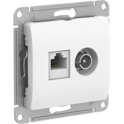 GLOSSA РОЗЕТКА двойная ТВ + компьютерная RJ45, кат. 5Е, БЕЛЫЙ Systeme Electric