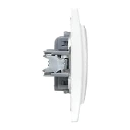 Розетка 1-м СП Минск 10А IP20 без заземл. защ. шторки бел. Basic EKF ERR10-022-100