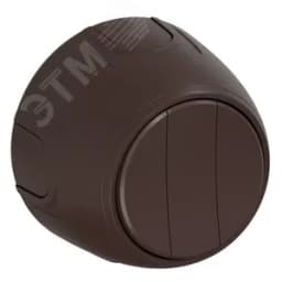 Выключатель тройной Rotondo, цвет коричневый