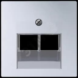 Накладка 2-ой телефонной/компютерной розетки  IAE/UAE (1X8-пол.)  Серия A500  Материал- термопласт  Цвет- алюминий JUNG