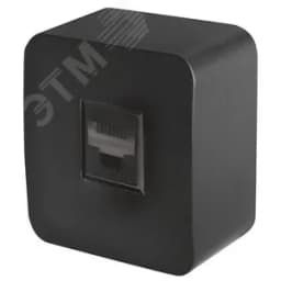 Розетка компьютерная одноместная RJ-45 серия София черный STEKKER