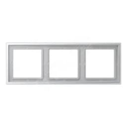 Рамка 3-я для горизонтальной/вертикальной установки (для устройств и накладок серии LS990 в монтажный адаптер)  Серия- LS ZERO  Материал- термопласт (ударопрочный) лакированный  Цвет- алюминий