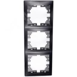 MIRA Рамка 3-ая вертикальная чёрный бархат без вставки (10шт/120шт) 701-4200-153 Lezard