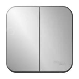 BLANCA двухклавишный выключатель наружный (cх.5) с изолирующей пластиной, 10A, 250B, алюминий Systeme Electric