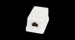 Розетка RJ-45, 1 порт, категория 5е, белая (10 шт/уп) NETLAN EC-UWO-1-UD2-WT-10