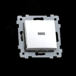 Мария Механизм выключателя одноклавишного скрытой установки с индикацией С110-438, белый