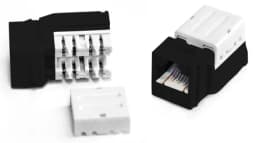 Модуль Keystone Jack серии KJNE, RJ-45 (8P8C), категория 5e, 110 IDC Hyperline KJNE-8P8C-C5e-90-SH-F-WH