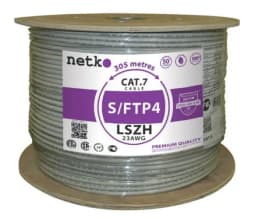 Кабель SFTP4 cat7 NETKO 4 пары 23 AWG BC экранированный 305м нгАHF LSZH малодымный не содержащий галогенов фиолетовый одножильный NETKO SFTP5299079B