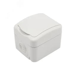 Розетка одноместная (керамика) Mini OG IP54, с заземлением, о/у, белая