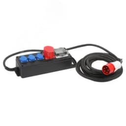 Удлинитель силовой IND380-SF-4e-5x4-20m-IP44 380В на каучуковой колодке 4 розетки 1xCEE 5P/3xSCHUKO 20м КГ 5х2,5 Б0057323 ЭРА