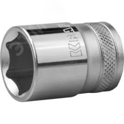 Головка торцевая "INDUSTRIE QUALITAT", Cr-V, FLANK, хромосатинированная, 1/2", 21 мм