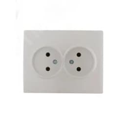KARINA Розетка двойная б/з ПБТ жемчужно-белый перламутр (10шт/120шт)