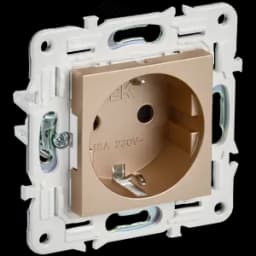 SKANDY Розетка с заземлением с защитными шторками 16А SK-R04Sa песочный IEK