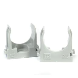 Крепеж-клипса для труб для прямого монтажа серая в гофроящике d25 мм (900шт/кор) Промрукав