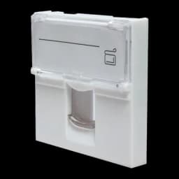 Лицевая панель 1 порт (45х45, Keystone, шторка, откидное маркировочное окно)