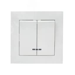 Валенсия выключатель 2-кл. 10А белый с индикатором