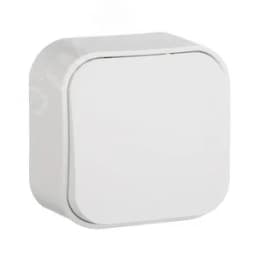 Quteo Переключатель одноклавишный наружный белый 10А