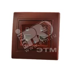 Мира Розетка двойная компьютерная вишня