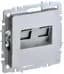 BRITE Роз. комп. 2-ая RJ45 кат.5E РК10-2-БрА алюм. IEK (BR-K20-1-K47)