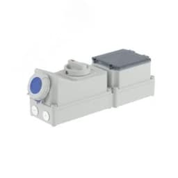 Розетка наружной установки с механической блокировкой и DIN-рейкой на 6 модулей IP67 63А 2P+E 230В