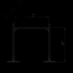 Опорная конструкция для горизонтальных прямоугольных воздуховодов и металлических лотков кабеленесущих систем TECHNORAPTOR FOOT 1000х1000 КМ-профиль