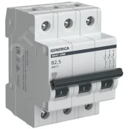 Автоматический выключатель ВА47-29М 3P 2,5А 4,5кА B GENERICA