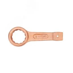 Ключ накидной односторонний ударный 65 омедненный Hortz