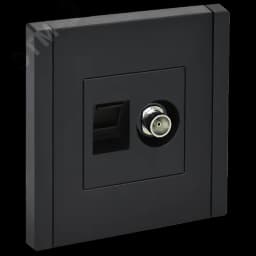 FORTE&PIANO Розетка двойная TV+RJ45 кат.5E FP136 черный IEK