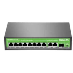 10-ти портовый управляемый коммутатор DSP208G-2G-1S-T120 Digma