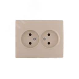 KARINA Розетка двойная б/з ПБТ крем (10шт/120шт)