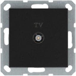 Розетка телевизионная проходная TV Ф9.5мм механизм антрацит Jasmart G6002B