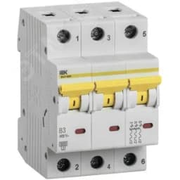 Выключатель автоматический ВА47-60M 3Р 3А 6кА B