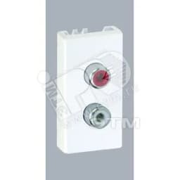 Connect Плата с 2-мя разъёмами RCA (чёрный красный) винты 225х45мм графит Simon