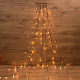 Елочная гирлянда с кольцом 7 нитей по 15 метра цвет диодов теплый белый не соединяется 235076