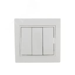 MIRA Выключатель трехклавишный белый с белой вставкой