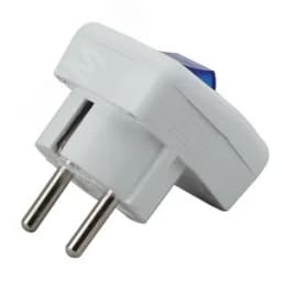 Вилка с/з с выключателем 16A белая Vx5-W (24/384/3072) Б0039675 ЭРА