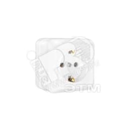 Олимп Розетка с заземлением белая наружная О0028 Универсал