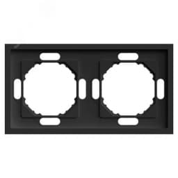 Рамка 2-местная, Эмили,, черный уголь, soft touch