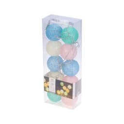 Тайские фонарики Пудра 15 м прозрачный ПВХ 10 LED теплый белый питание 2 х АА батарейки не в комплекте 303089