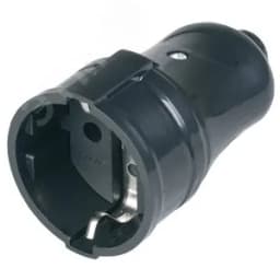 Гнездо штепсельное с заземлением черное 16А