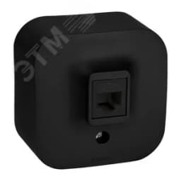 Розетка компьютерная RJ45 категория 5e UTP Legrand Quteo IP20 накладная чёрная матовая Legrand