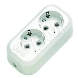 Колодка удлинителя 2 гнезда с заземлением