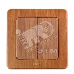 Выключатель двухклавишный скрытый дуб 10А