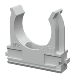 Крепёж-клипса для труб d32 мм безгалогенная (HF) атмосферостойкая серая (25шт/500шт уп/кор) Промрукав