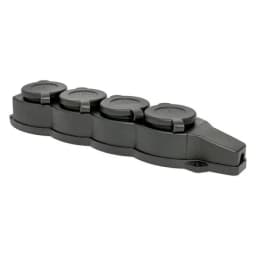 Розетка (колодка) четырехместная с защит. крышками каучуковая 230В 2P+PE 16A IP44 EKF Марс