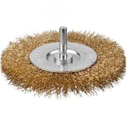 Щетка дисковая для дрели, витая латунированная стальная проволока 0,3мм, 100мм "Профессионал".