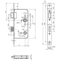Корпус замка N1001 WC (78/55/8/20) универсальный (скругленная планка)